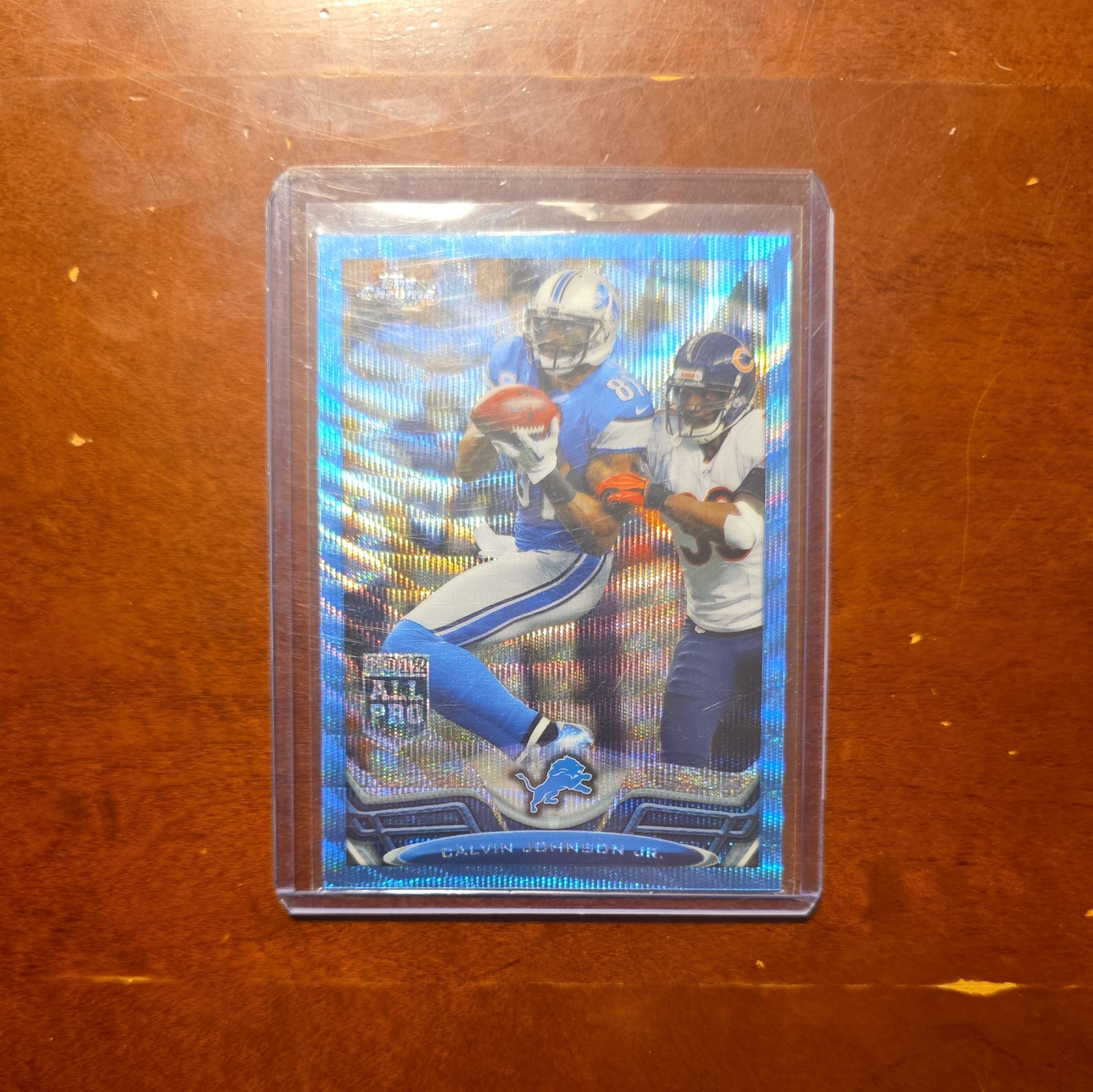 2013 Topps Chrome Calvin Johnson Jr. Blue Wave Refractor #200 Lions