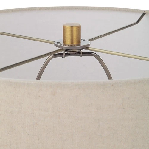 Uttermost Spyglass Black Wood Grain Table Lamp - 31"H, Shade 10"H x 16"Dia. - Picture 6 of 7