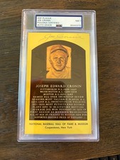 Joe Cronin Senators signed autographed Baseball card HOF plaque postcard PSA