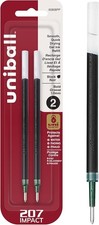 uniball Refill For Gel Impact Gel Pens, Bold Conical Tip, Black Ink, 2/pack
