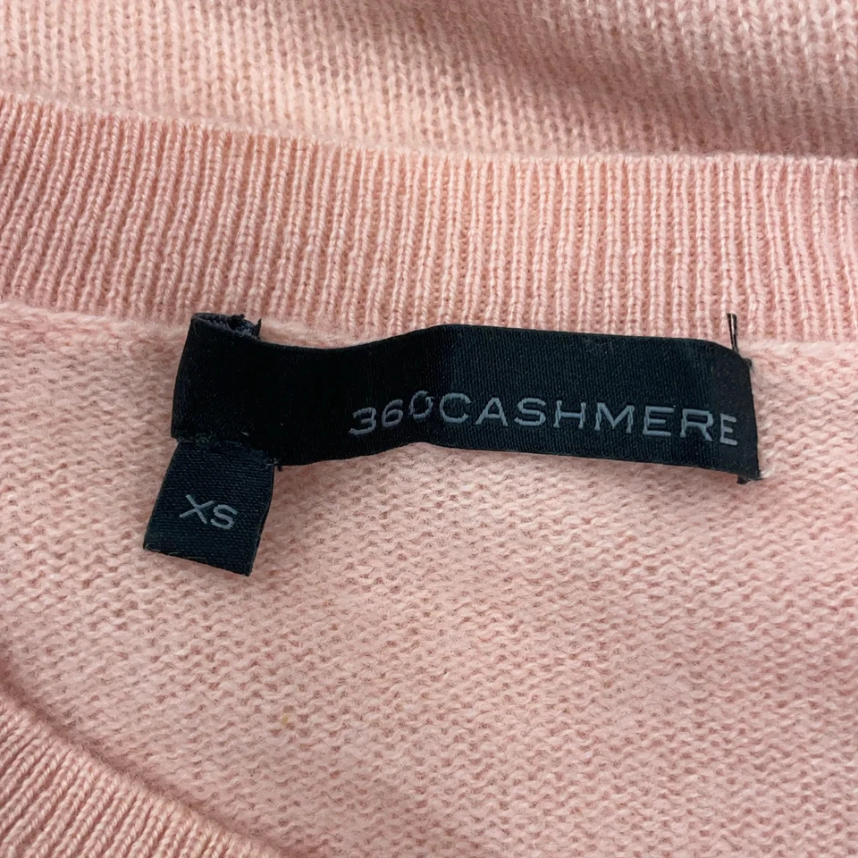 360 cachemire, pull en tricot, taille : XS, rose, cachemire, unicolore #wqQ - Photo 3/4