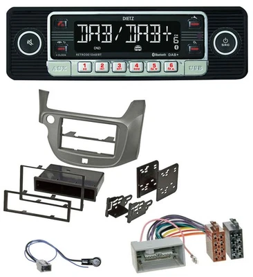 Dietz USB DAB MP3 Bluetooth Autoradio für Honda Jazz (ab 2009) - silber - Bild 1 von 4