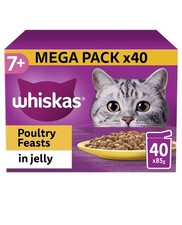 Whiskas Senior 7+ Poultry Feasts in Jelly Wet Cat Food - 85g (Pack of 40) 5.88 per kilo