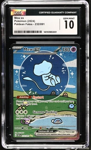 2024 Pokemon Mew ex Paldean Fates SIR Bubble Mew 232/091 CGC 10