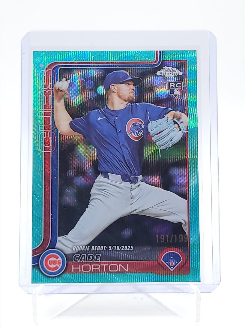 CADE HORTON 2025 TOPPS CHROME UPDATE ROOKIE DEBUT AQUA WAVE RC /199 Q4060