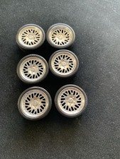 124 Scale Set Of 6 Chrome Ccw Twisted Classic Wheels For Diecast Cars