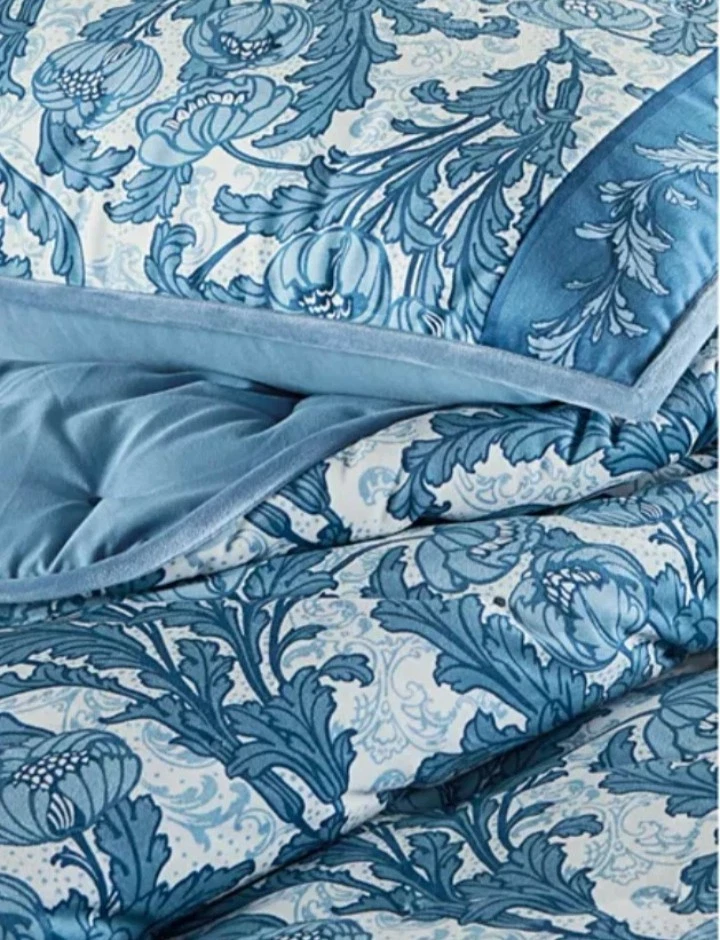 Martha Stewart "Nuevo Floral" 2 Piezas Edredón Reina y Juego de Almohadas 18x18, Terciopelo, Nuevo con Etiquetas Foto 3 de 4