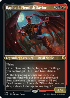 Raphael, Fiendish Savior - Foil Etched x1 NM Magic the Gathering 1x Commander Le