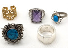 Assorted Costume Cocktail Ring Lot Assorted Sizes Styles Includes Vintage Rings — photo 7