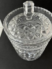 Cut glass biscuit jar ( barrel ) perfect condition