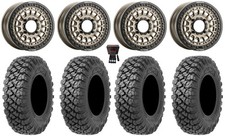 Metal FX Hitman Beadlock 15" Wheels Br 35" Alpha Tires Honda Pioneer 1K / Talon