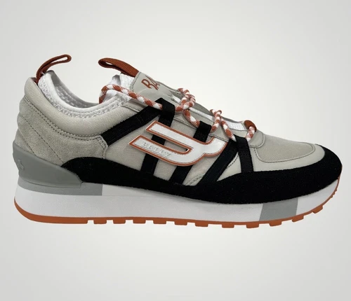 Bally Glick WS White, Black and Orange Sneakers size US 13, EU 46