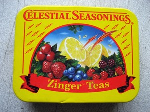 Celestial Seasoning Collector Tin Yellow Zinger Tea 1996 ...