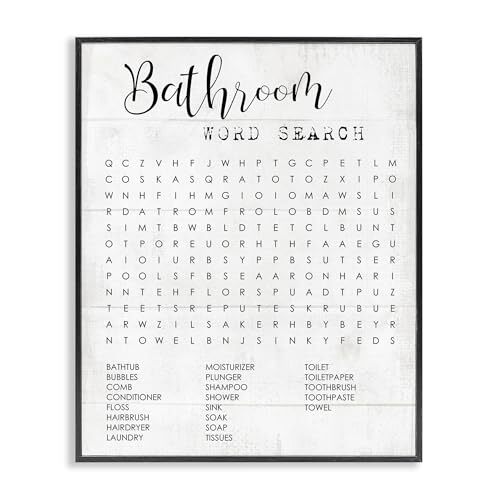 Stupell Industries Bathroom Search Fun Family Word, Design 11 x 14 Black Framed - Picture 2 of 7