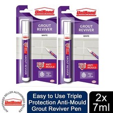 Unibond Easy to Use Triple Protection Anti-Mould Grout Reviver Pen 7ml, 2 Pack