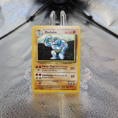 Pokémon TCG Machoke Card 34/102 Base Set Regular Unlimited Uncommon LP+  1999