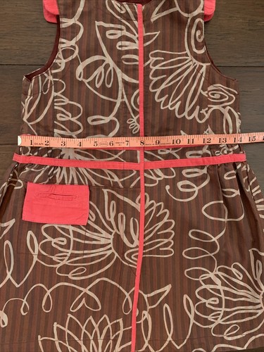 Oilily Floral Dress Snap Front Brown Red Tan Size 5/6 116 - Picture 5 of 6