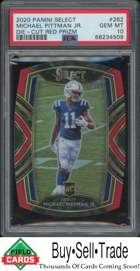 2020 Panini Select 262 Michael Pittman Jr. Red Prizm Die Cut  Rookie  PSA 10