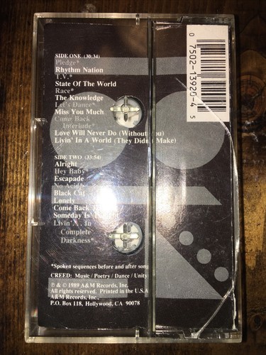 Rhythm Nation 1814 by Janet Jackson (Cassette, Aug-1989, A&M Records) - Picture 2 of 5
