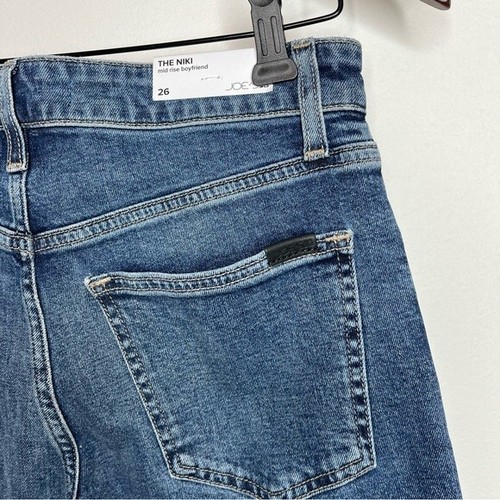 Pantalones de mezclilla para mujer Joe's talla 26 The Niki tiro medio novio mezcla de algodón nuevos con etiquetas - Imagen 5 de 13