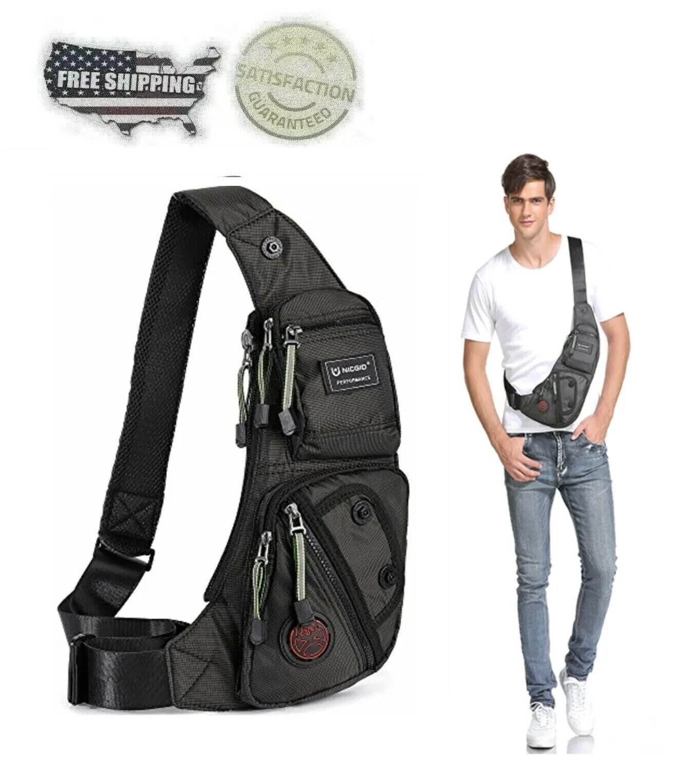 Bandoleras Para Hombre Cangurera Mochila Cobrador Multifuncional Calidad