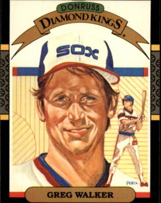 1987 Donruss #25A Greg Walker DK ERR No color in DK banner on card back - NM