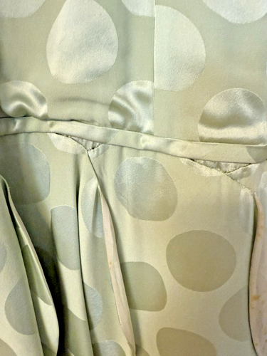 Vintage Original Sample CH by Carolina Herrera Mint Green Dot Drop Waist Dress S - Picture 13 of 18