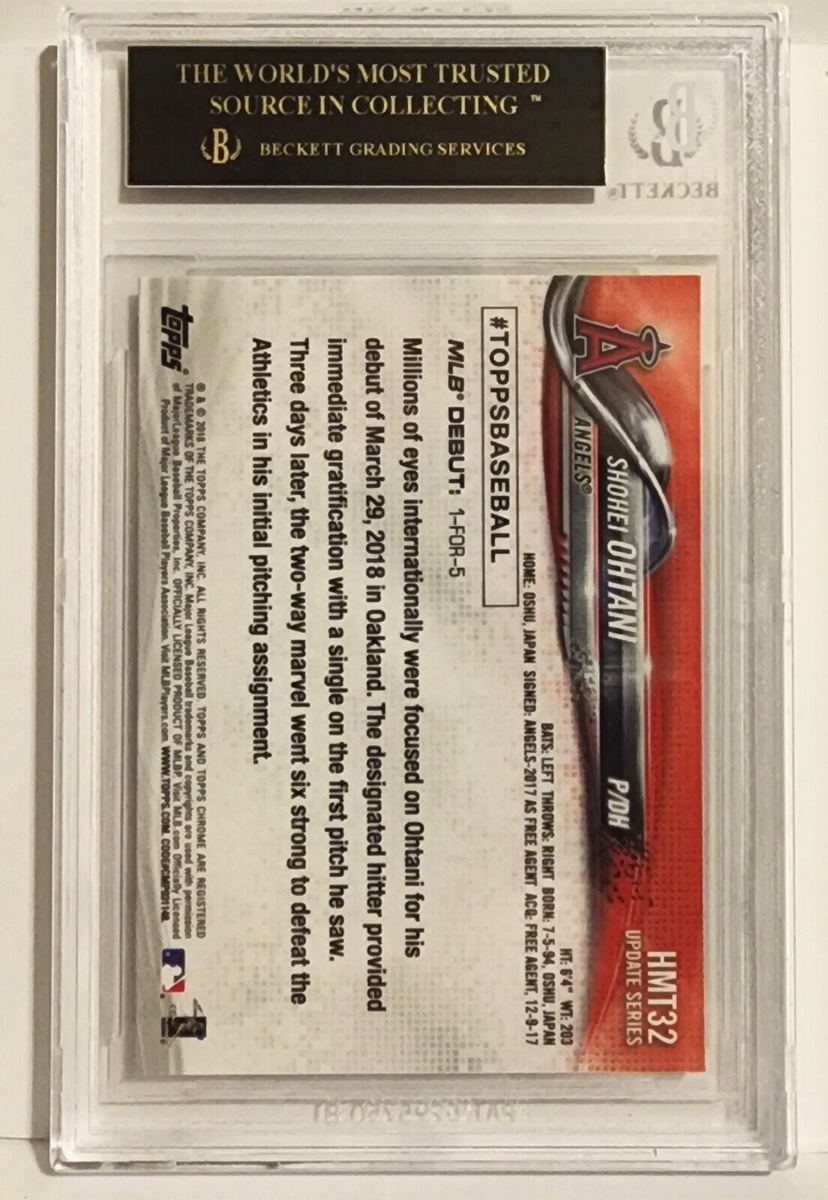 SHOHEI OHTANI 2018 TOPPS CHROME UPDATE RD RC HMT32 BGS 10 BLACK