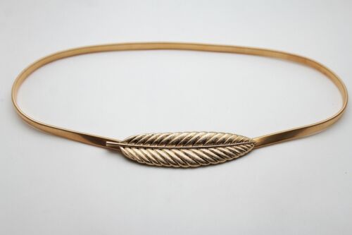 Caliente Mujeres Hip Cintura Alta Metal Dorado Flaco Fancy Cinturón Elástico - Imagen 4 de 11