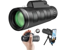 40x60 High Definition Monocular Telescope with Smartphone Adapter and Sturdy Tri