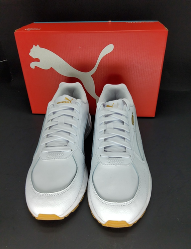 Puma Graviton L 401102-03 White Leather Gold Casual Shoes Sneakers Women's Sz 9 - Picture 2 of 13