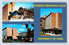 Postcard Iowa City IA University Women's Residence Hall Dorm 1970s Unposted