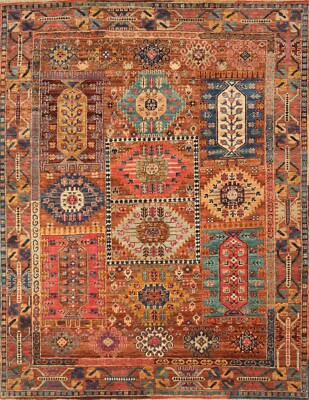 5x7 ft Brown Afghan Hand Knotted Veg dyes Wool Tribal Area Rug