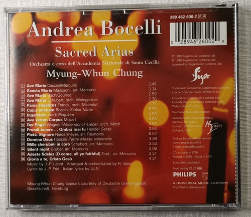 Andrea Bocelli - Sacred Arias CD 1999 - Foto 2 di 5
