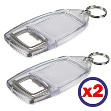 2 x Bottle Opener Keyring Keychain Personalise Photos Insert 40x32mm (R1) Blank