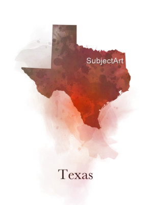 Texas Karte KUNSTDRUCK Reise, Texas Geschenk, Wohndeko, Wandbild