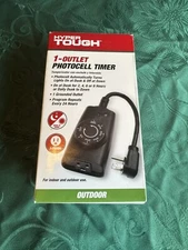 NEW!! Hyper Tough Outdoor Light Timer Photocell Dusk to Dawn Light Sensor Timer