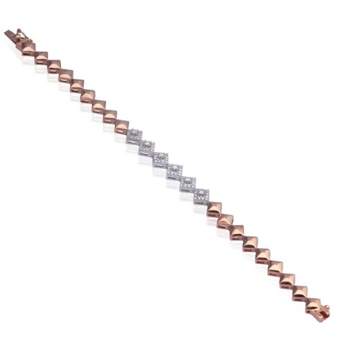 1.62ct Natural Round Diamond 14K BIS Hallmarked Rose Gold Wedding Bracelet - Picture 3 of 4
