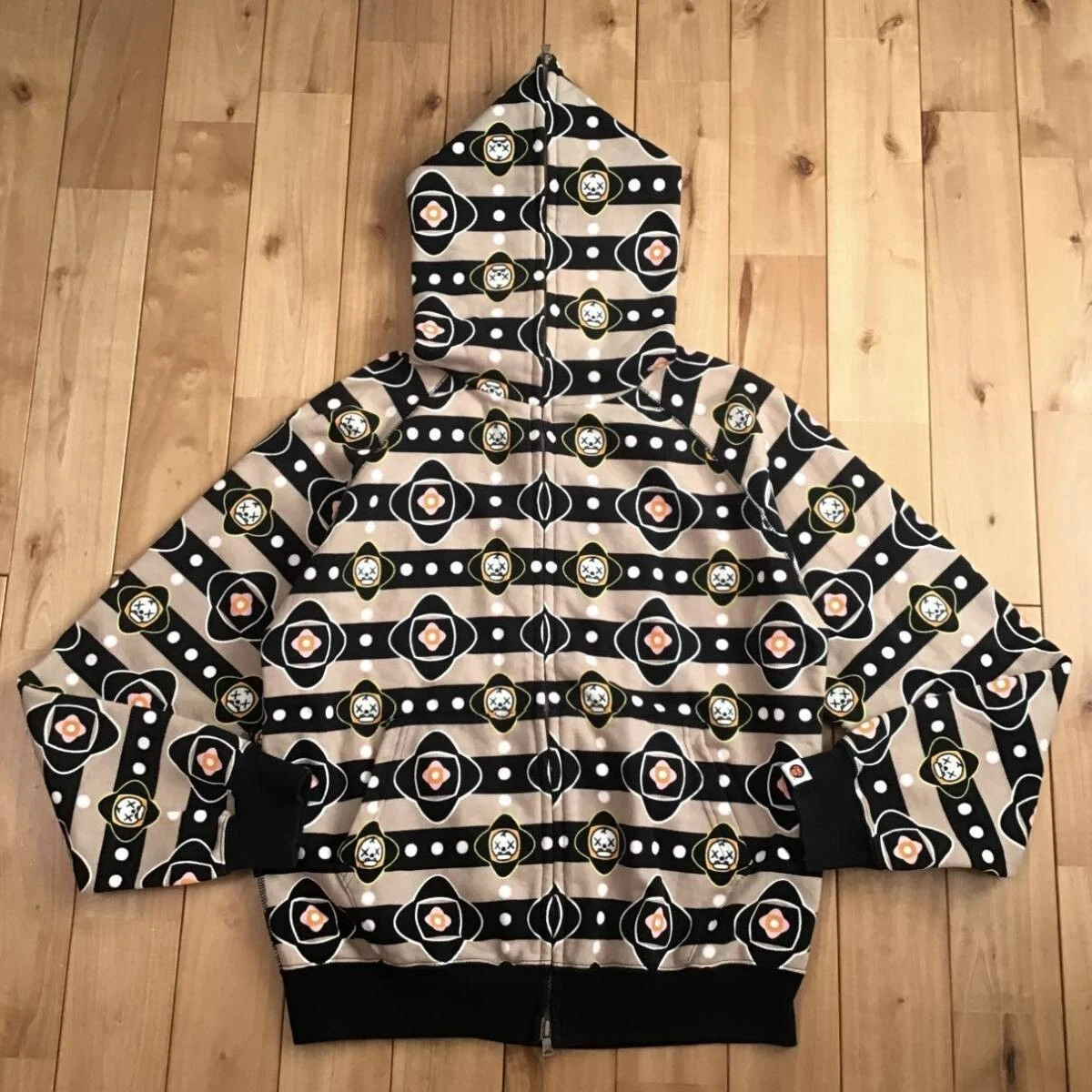 BAPE × kaws Milo Monogram full zip hoodie a bathing ape NIGO Size S