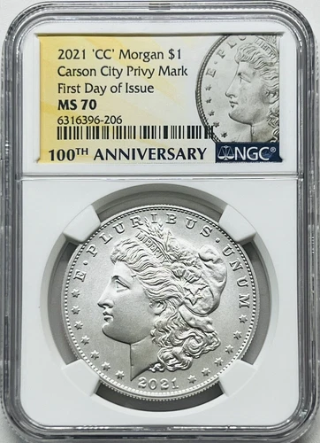 2021CC $1 MORGAN SILVER DOLLAR PRIVY MARK NGC MS70 FDI ~CARSON CITY MINT