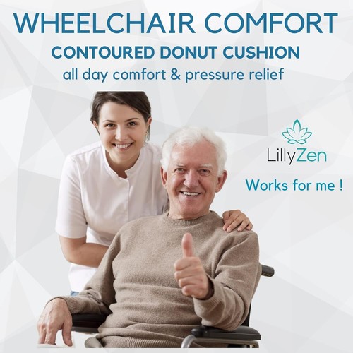 Donut Pillow for Tailbone Pain Relief Memory Foam Cushion Orthopedic Seat Pre... - Picture 8 of 9