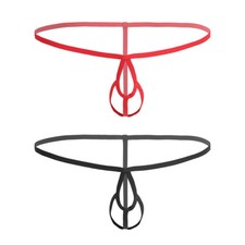 Ropa interior micro tanga para hombre Tanga trasero en T Bikini trasero abierto agujero pene lencería