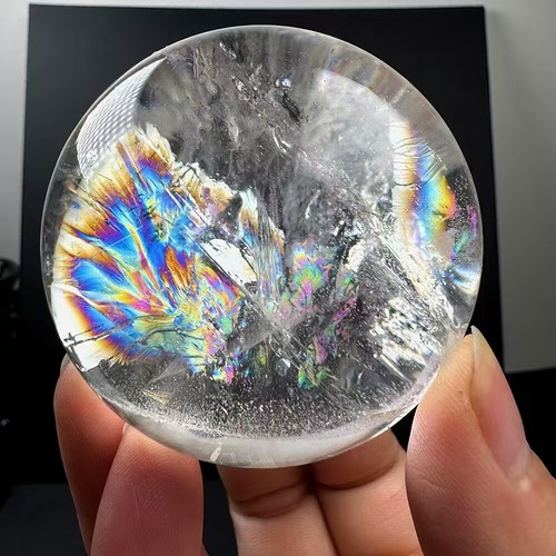 62 mm Raro TOP Natural Arco Iris Transparente Cuarzo Esfera Cristal Bola Reiki Energía Gema - Imagen 7 de 8