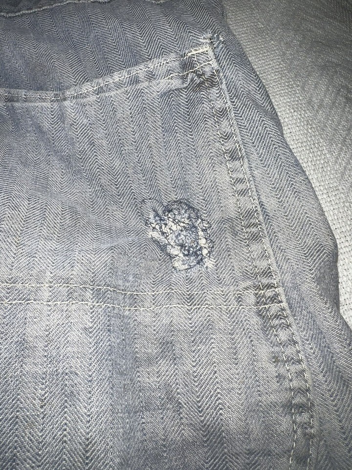 Vintage 1966 Work Wear Corp Coveralls Mens Size 42 Blue Herringbone