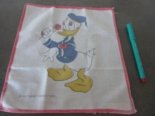 Vintage Kindertuch DONALD Rose Walt Disney Productions 23,3 x 25 cm