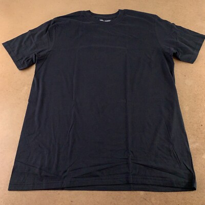 HB Harbor Bay Men's 1XL Black Pre-Shrunk Cotton Short Sleeve Classic T-Shirt New