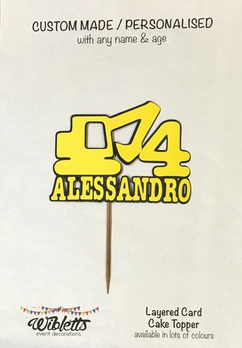 CONSTRUCTION THEME DIGGER DUMP TRUCK. PERSONALISED CUSTOM ANY NAME CAKE TOPPER - Picture 32 of 44