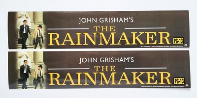 The Rainmaker 1997 Matt Damon Movie Theater Mylar Banner 2.5'' x 11.5'' Lot Of 2