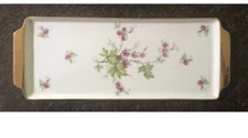Vista Alegre Tart Tray Portugal - Flowering Fuchias w/Gilt Trim Exquisite 15”x5”