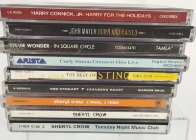 Lot of 9 CDs Sheryl Crow Rod Stewart Carly Simon Sting Stevie Wonder READ